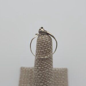 Size 10 Sterling Silver Egyptian Cat Ring A1659